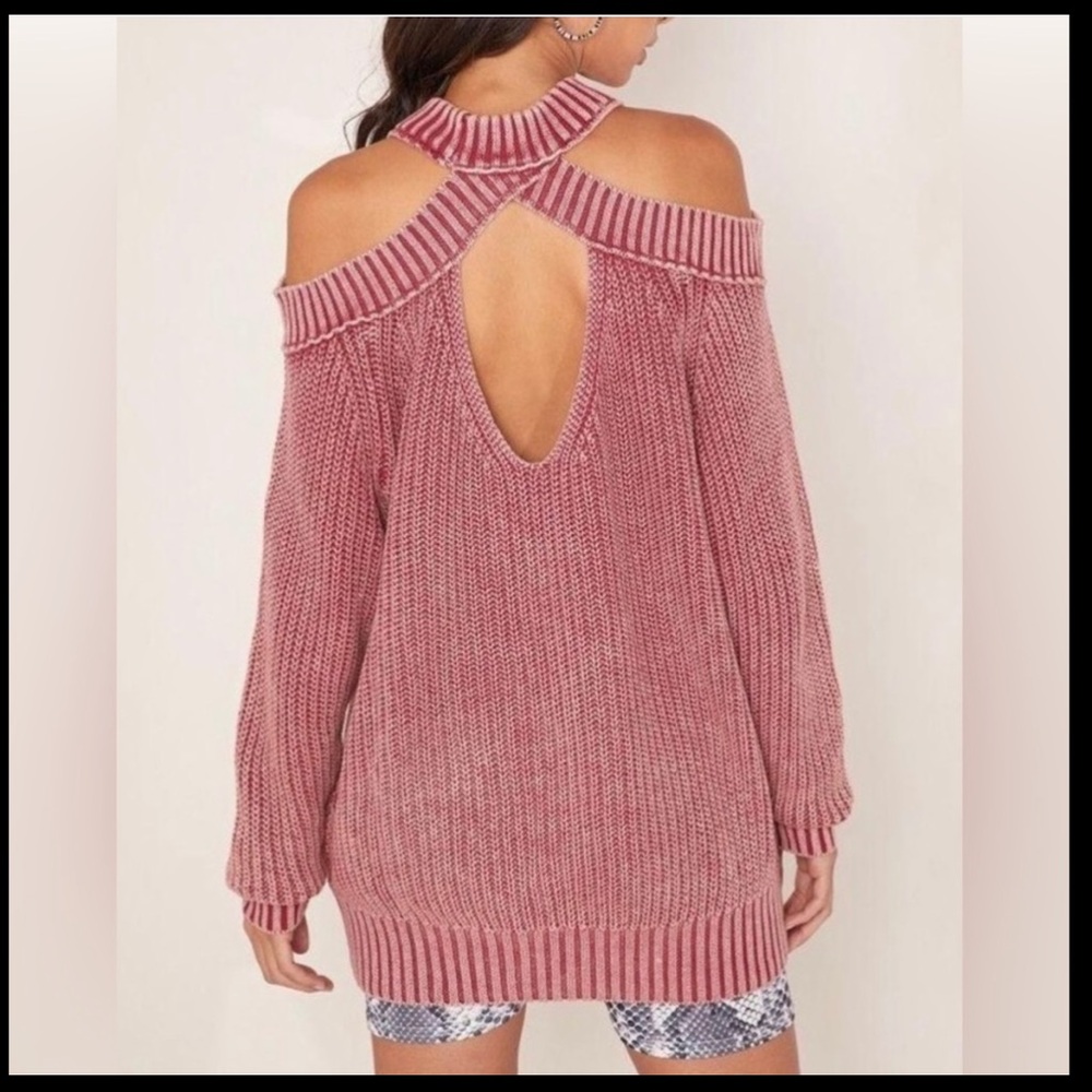 Free People cutout back, cold shoulder sweater